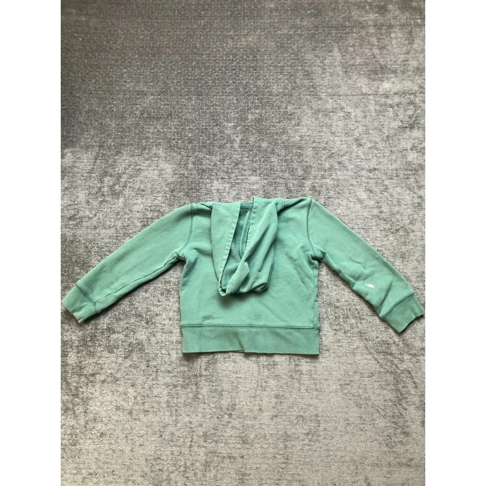 J.CREW Crewcuts French Terry Zip-Up Hoodie Girls XS 4-5 Green Cotton Long Sleeve